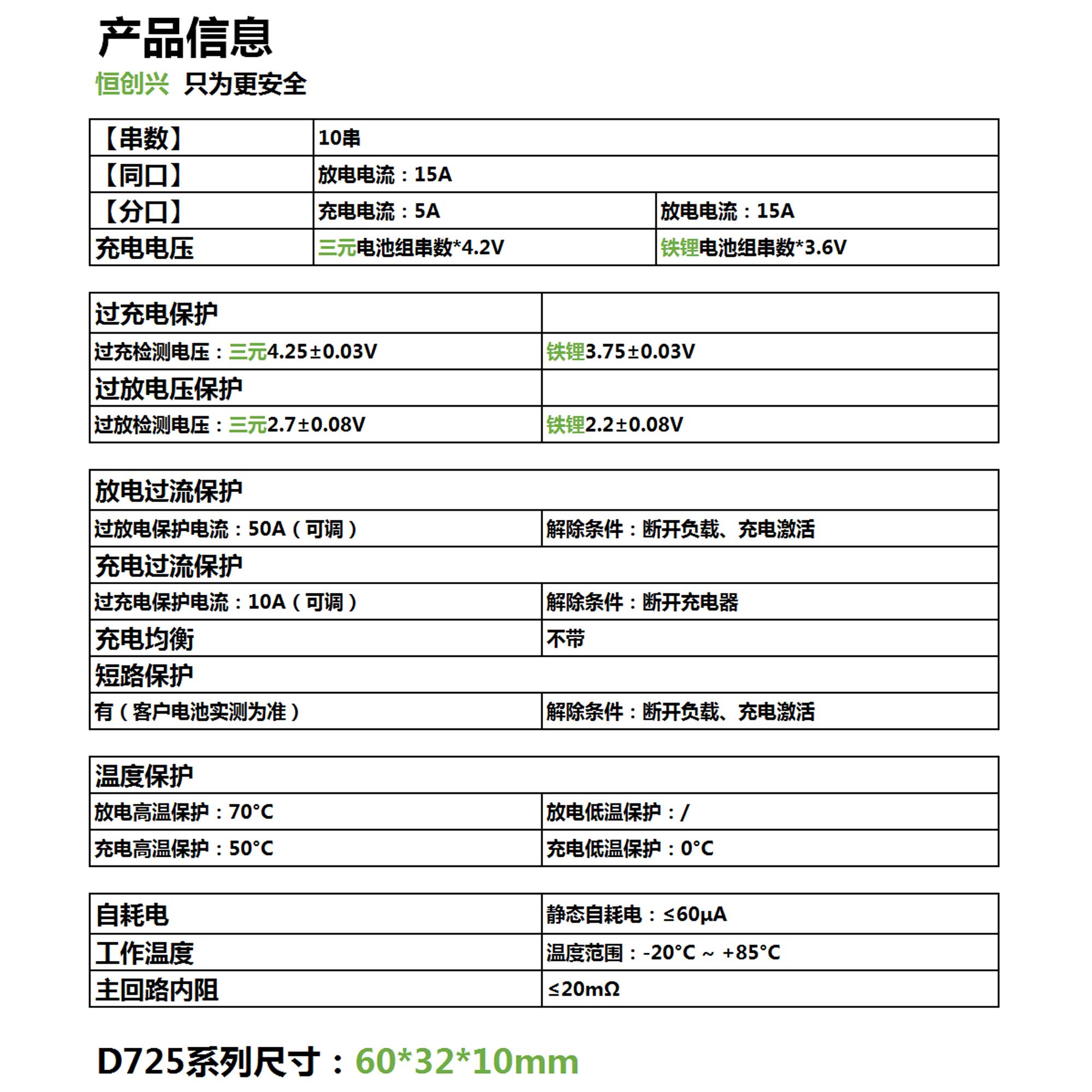 10串15A D725儲(chǔ)能鋰電池保護(hù)板