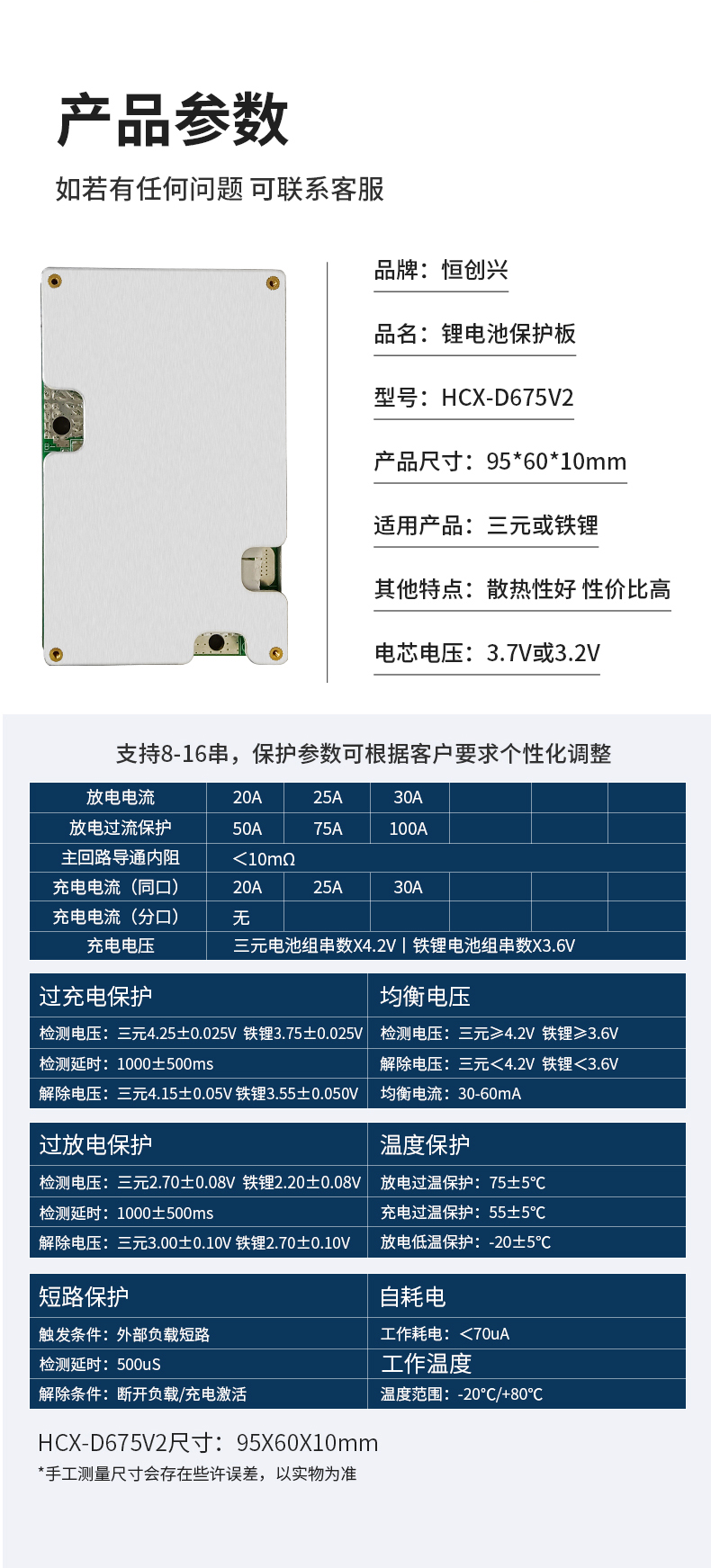 16串30A D675V2鐵鋰電池保護板(圖3)