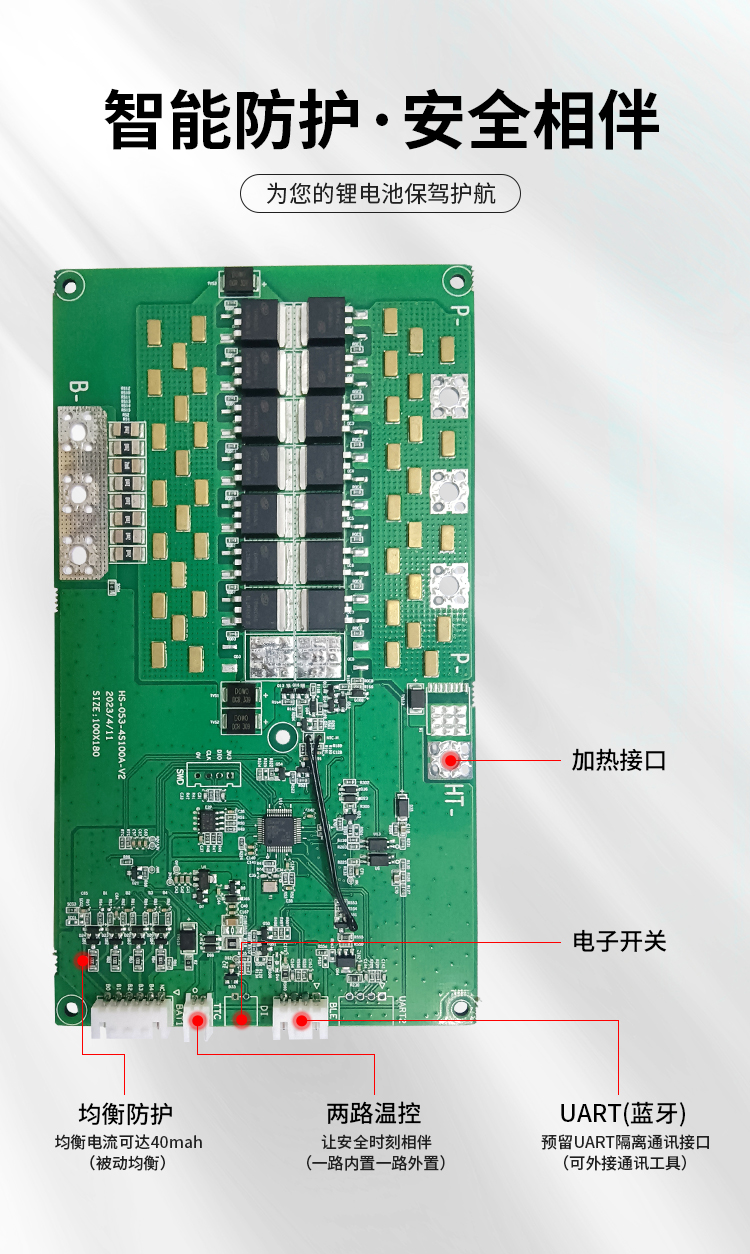 HS-053 4串100A房車儲(chǔ)能BMS(圖1)